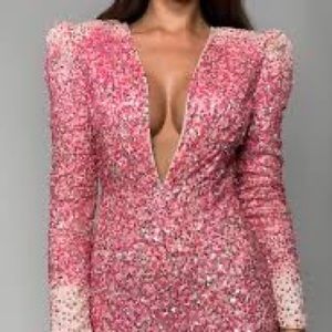 Peace + Love Dresses Peace + Love Pink Sequin Dress Party Evening Cocktail Gown